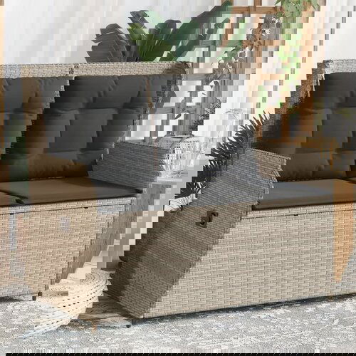 vidaXL Vrtni naslonjač s jastucima svjetlosivi od poliratana Cijene