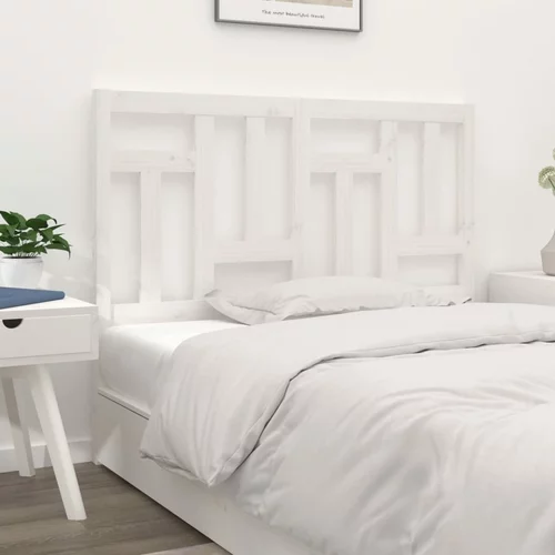  Uzglavlje za krevet bijelo 145,5x4x100 cm od masivne borovine