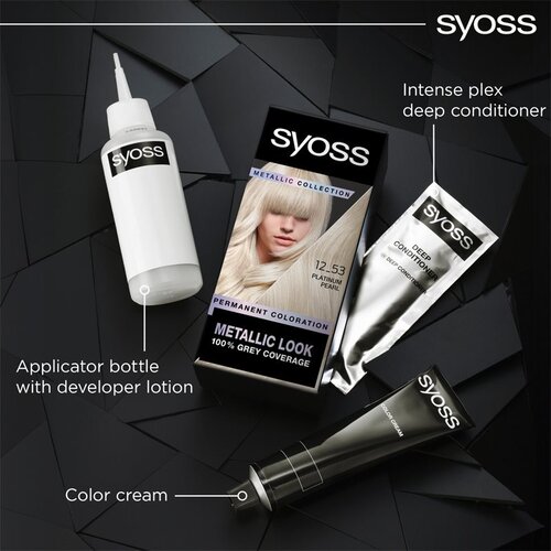 Syoss Color Metallic Collection permanentna barva za lase odtenek 12_53 Platinum Pearl 1 kos Slike