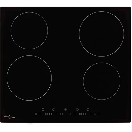 vidaXL Keramična kuhalna plošča s 4 gorilniki na dotik 6000 W