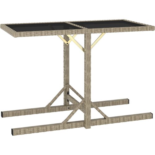 The Living Store Vrtni stol bež 110 x 53 x 72 cm stakleni i poliratan Cene
