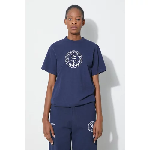 Sporty & Rich Pamučna majica Central Park T Shirt za žene, boja: tamno plava, TSAW2386NA