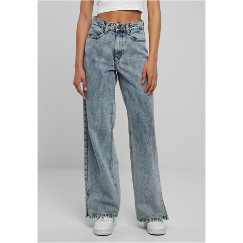 UC Ladies Ladies Wide Leg Slit Denim tinted lightblue washed Slike