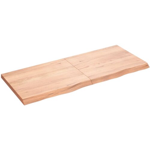 Maison Chic Stenska polica - Viseča Polica svetlo rjava 120x50x(2-4) cm trdna hrastovina, (21784556) Slike
