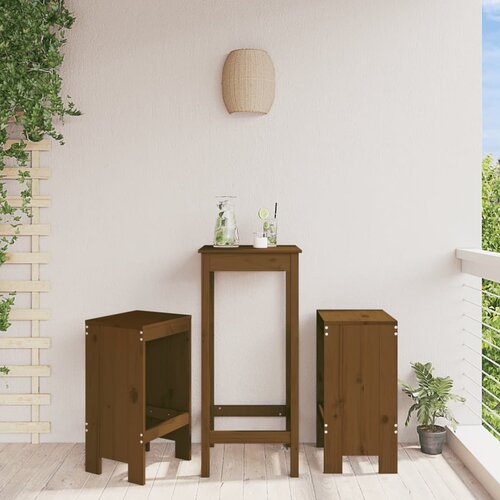  The living store barski stolček 2 kosa medeno rjava 40x36x75 cm trdna borovina - barski stolček, (21445455) Cene