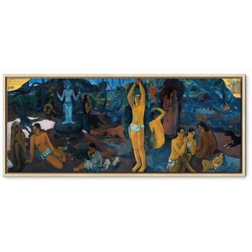  Slika - Paul Gauguin &amp;ndash; Where Do We Come From? What Are We? Where Are We Going? 100x40 U prirodnom drvenom okviru Slike