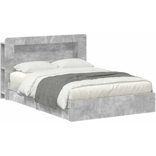 Okvir kreveta s pohranom s ladicama Betonska siva 135 x 190 cm Cijene