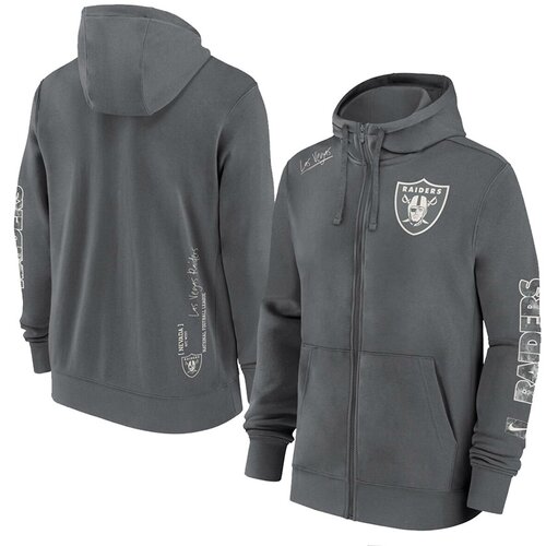 Nike Las Vegas Raiders Cotton Full-Zip Fleece Iron Grey jopica s kapuco Cene