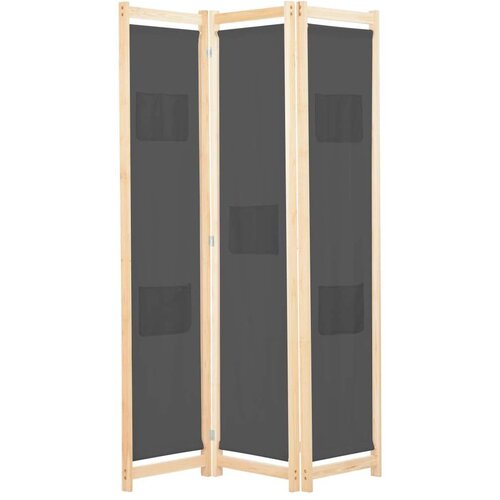 vidaXL Paravan 3-delni 120x170x4 cm sivo blago Cene