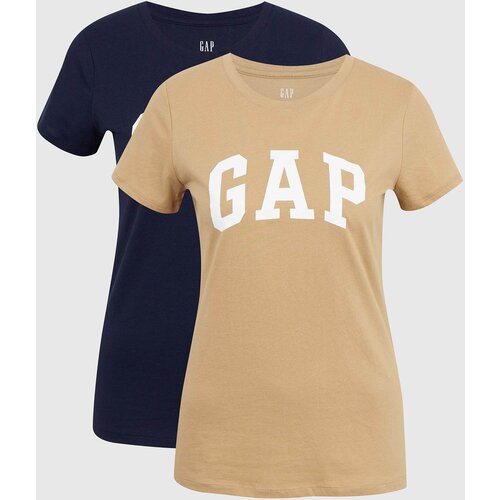 GAP Beige women's T-shirt Logo franchise classic t-shirt, 2pcs Cene
