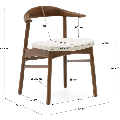 Kave Home Smeđa/bež blagovaonska stolica Timons &amp;ndash; Slike
