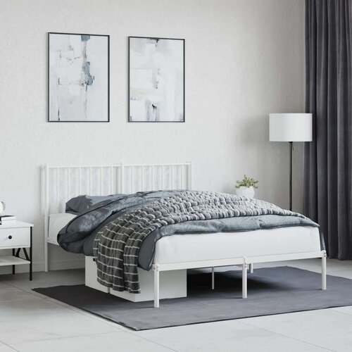 vidaXL Metalni okvir za krevet s uzglavljem bijeli 140 x 200 cm Cene