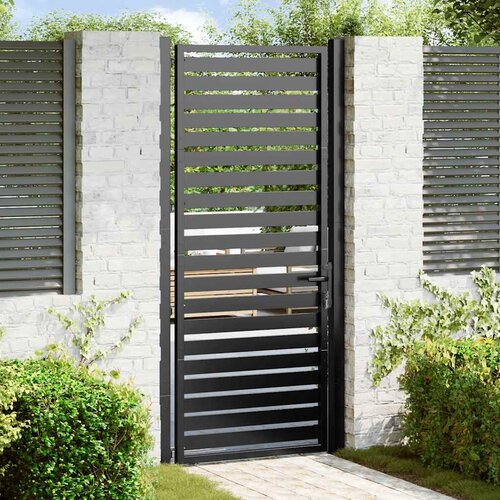  Vrtna vrata s mogućno&scaron;ću zaključavanja crna 100x200 cm aluminijska Cijene