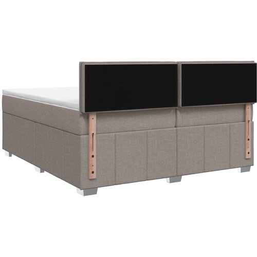  LED okvir za krevet s madracem Sivosmeđa 200 x 200 cm Tkanina Slike