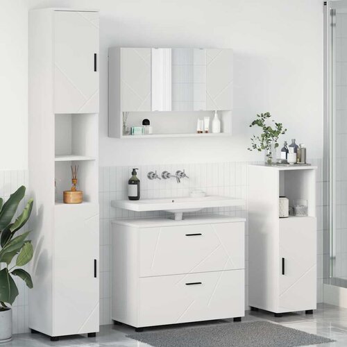vidaXL Set namještaja za kupaonicu Zidne 4 pcs Bijelo 30 x 35 x 192 cm Cene