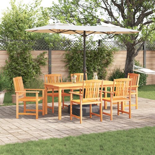 VidaXL Set od 3 Prirodno drvo Čvrsto drvo akacije Duljina stola 180 cm Slike