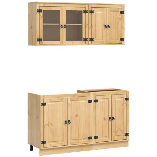 vidaXL Za omarice s polico SKI 4 pcs Medeno Rjava Masivno borovo les, (5000162901) Cene