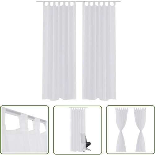  Bela prosojna Zavesa 140 x 225 cm 2 kosa - Zavesa, (21744138) Slike
