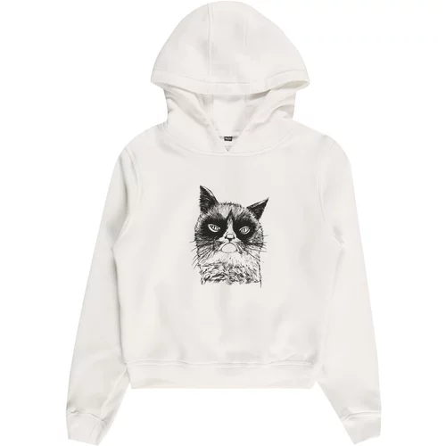 Mister Tee Sweater majica 'Unhappy Cat' crna / bijela