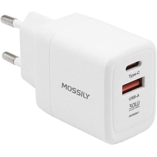 Mossily Punjač JT-G30U, USB-A + Type-C, 30W PD + QC 3.0, Beli Cene