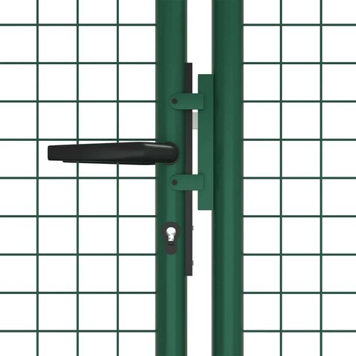 VidaXL Mrežasta vrtna vrata čelična 400 x 125 cm zelena Slike