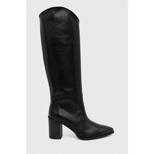 Wojas Kožne čizme za žene, boja: crna, s debelom potpeticom, 7105451