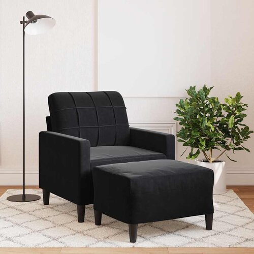  Fotelja s tabureom crna 60 cm bar&scaron;unasta Cijene