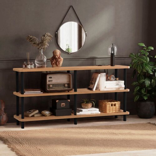 Hanah home Raca Crna polica za knjige 150x74.9x35cm, Smeđa Cene