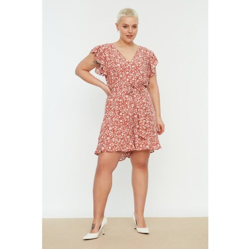 Trendyol Curve Dried Rose Belted Woven Overalls Slike