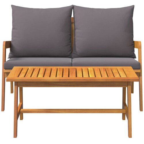 Bistro set s jastukom 2 pcs Prirodna nafta Čvrsto drvo akacije Slike