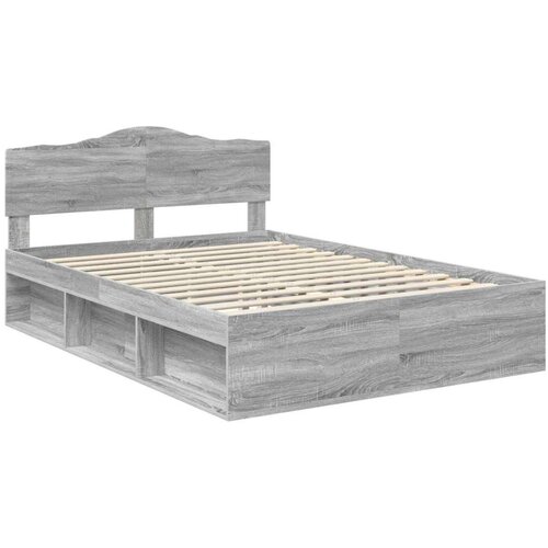  Okvir za krevet s uzglavljem Siva Sonoma 140 x 190 cm Slike