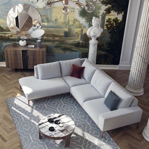 Atelier Del Sofa secret left - light grey light grey corner sofa Slike