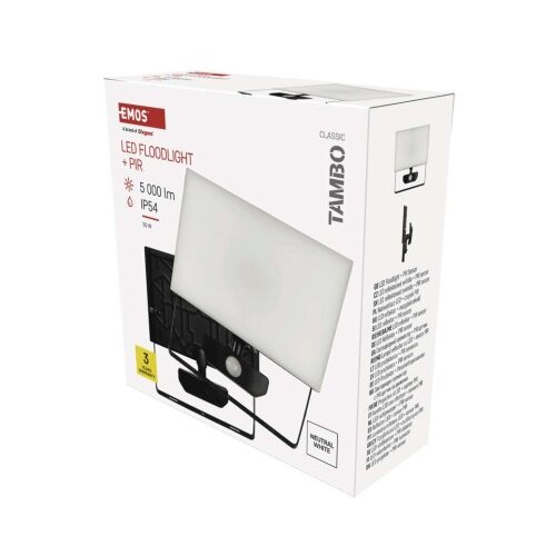  led reflektor tambo s senzorjem gibanja, 50 w, 5000 lm, črn Cene
