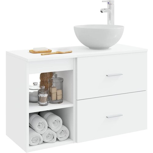  Set namje&amp;scaron;taja za kupaonicu 2 kom. Bijela Konstruirano drvo 49,5 x 41 x 80 cm Slike