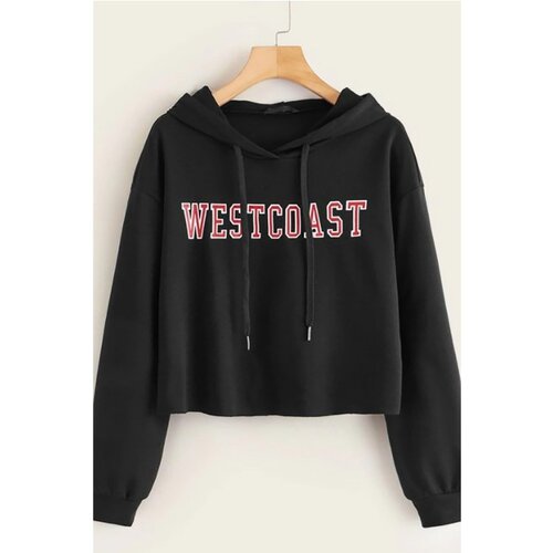 Madmext Mad Girls Hoodie Black Sweatshirt Mg809 Slike