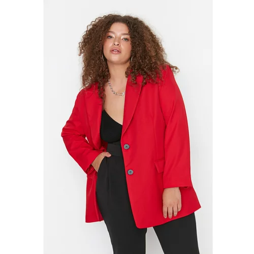 Trendyol Curve Red Oversize Blazer Woven Jacket