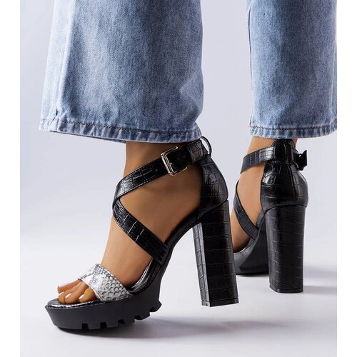 Gemre White sandals with snake print Trépanier Cene
