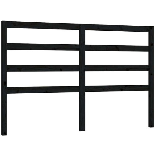  Uzglavlje za krevet crno 126 x 4 x 100 cm od masivne borovine Slike