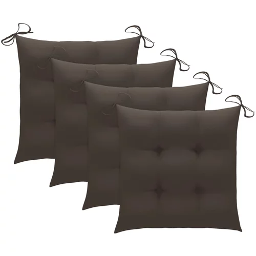  Jastuci za stolice 4 kom smeđe-sivi 40 x 40 x 7 cm od tkanine