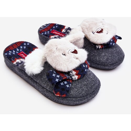 Boto Children&amp;#039;s slippers with thick sole and gray bear Dasca Slike