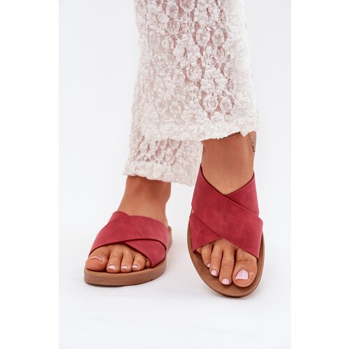 Boto Ladies Slippers Made Of Eco Leather Burgundy Lorana Cijene