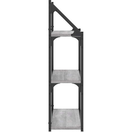  Zidna polica s 3 razine sivog hrasta sonome 60x21x78,5cm drvena Slike