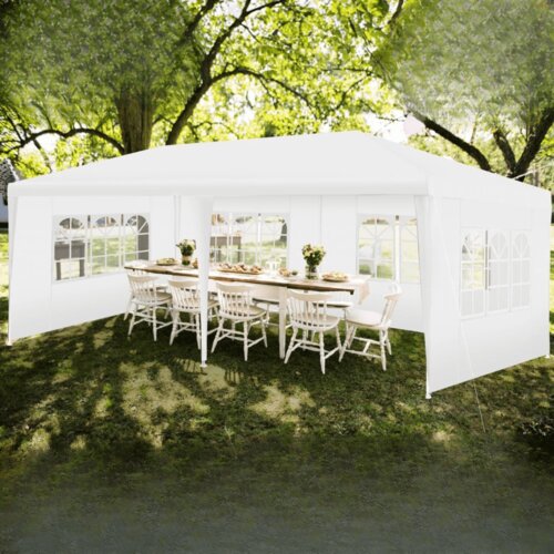  Paviljon Za Proslave 6x3m Sa Bočnim Stranama Beli Slike