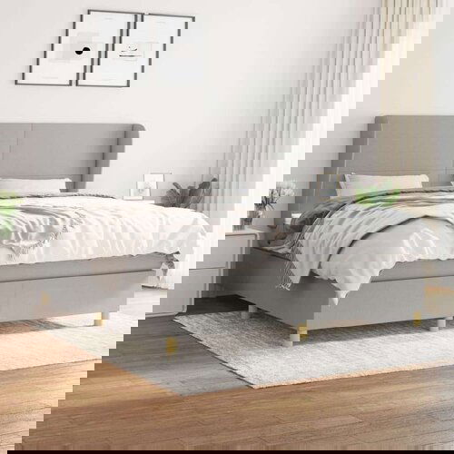  S oprugama i madracem svjetlosivi 180x200 cm od tkanine Slike