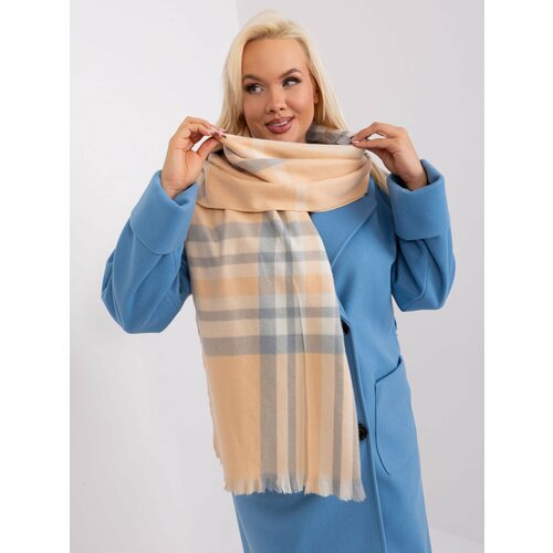 Fashion Hunters Peachy gray elegant plaid scarf Slike