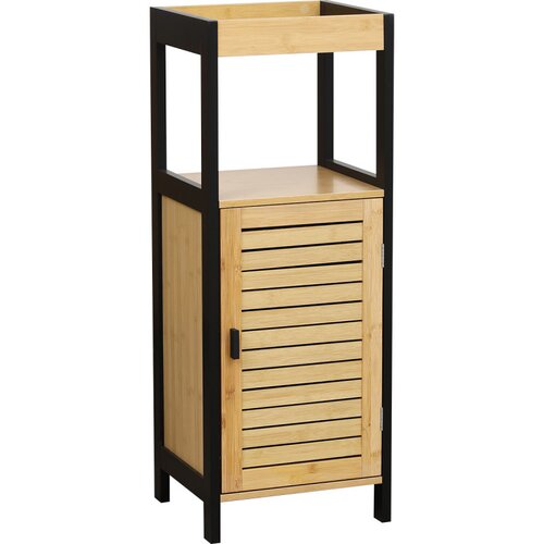 Tendance CEBU kupatilski ormarić sa 1 policom I VRATIMA 90X34X30CM MDF/BAMBUS Crna Cene
