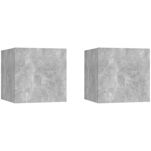  Nočne omarice 2 kosa betonsko sive 30,5x30x30 cm iverna plošča