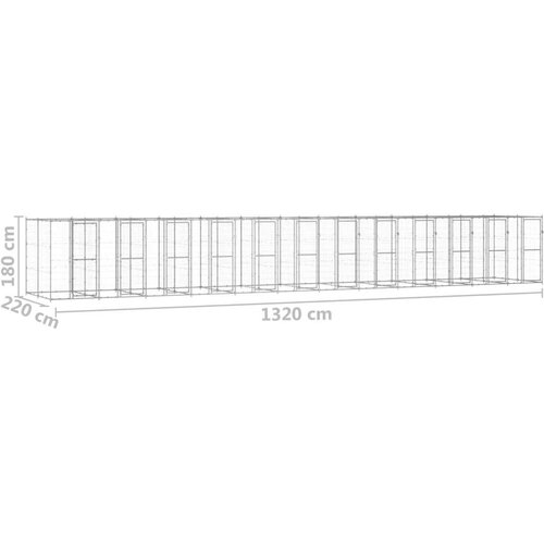 vidaXL Zunanji pasji boks pocinkano jeklo 29,04 m² Cene