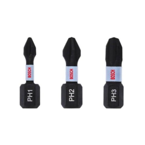 Bosch Impact Control 3-delni set bitova PH1 / PH2 / PH3 dužine 25mm ( 2608522470 ) Slike