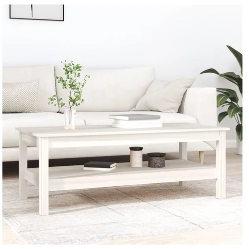  Klubska mizica bela 110×50×40 trdna borovina